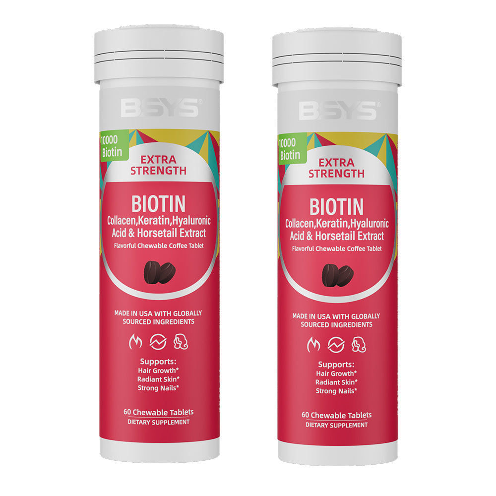 Coffee-flavored Biotin Chews Hair That Grows Nails That Shine These Tasty Supplements Taste Like Your Favorite Brew No Chalky Mess Just Glow From The Inside Out HairGoals CoffeeLo Two bottles