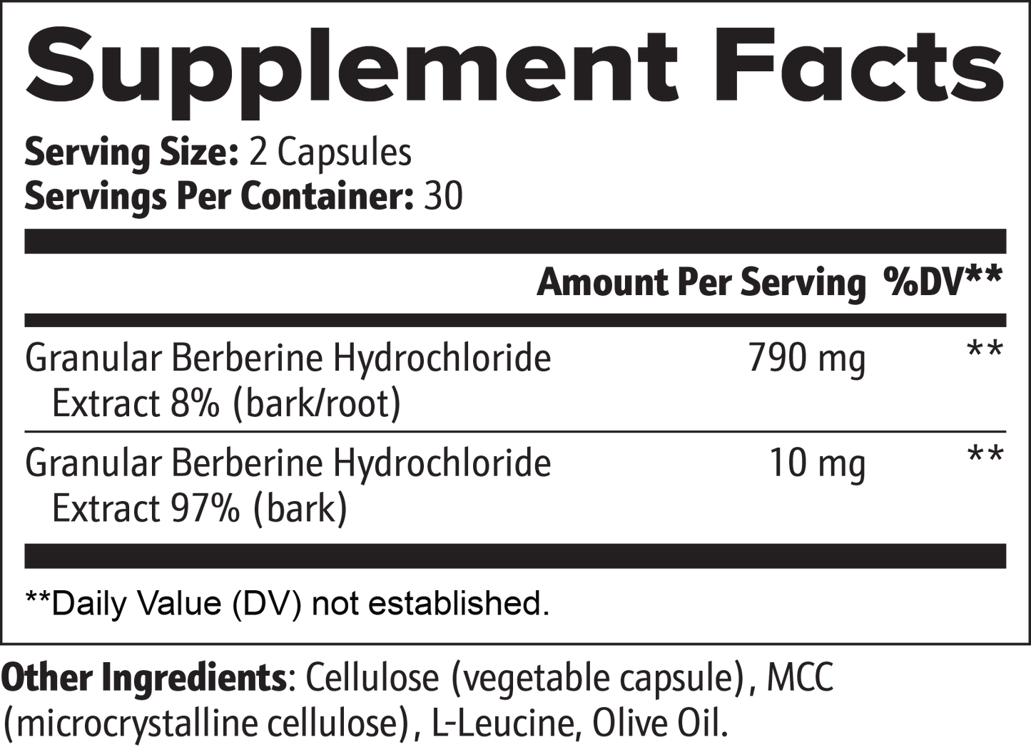 Berberine 60 capsules– Metabolism & Blood Sugar Support