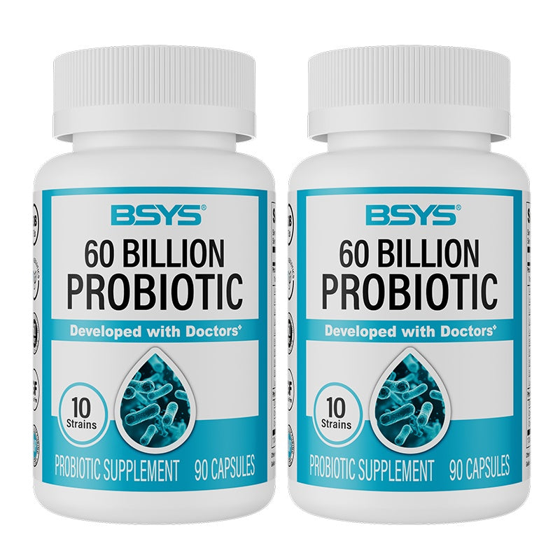 60 Billion CFU Probiotic Capsules Acid-Resistant Stomach-Resistant Formula Intestinal Delivery Technology Digestive & Immune Health Support Daily Gut Wellness Supplement Two bottles