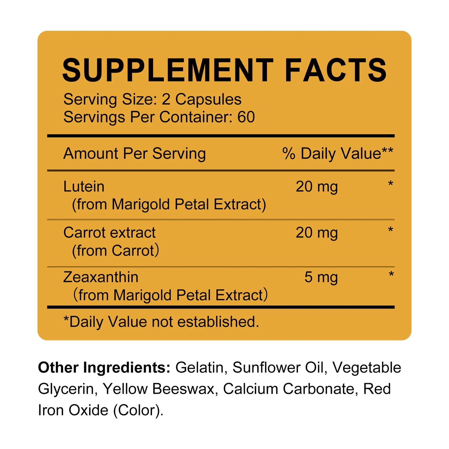 Lutein - with Zeaxanthin - Rapid Vision Recovery, Myopia Support, Promote Eye Health - 120 Capsules