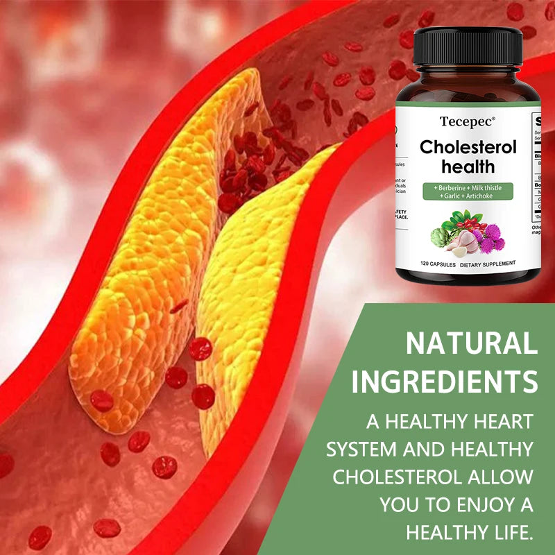 Berberine, Artichoke Extract, Supports Healthy Cholesterol Levels, Heart Health, and Lipid Metabolism - Cholesterol Support