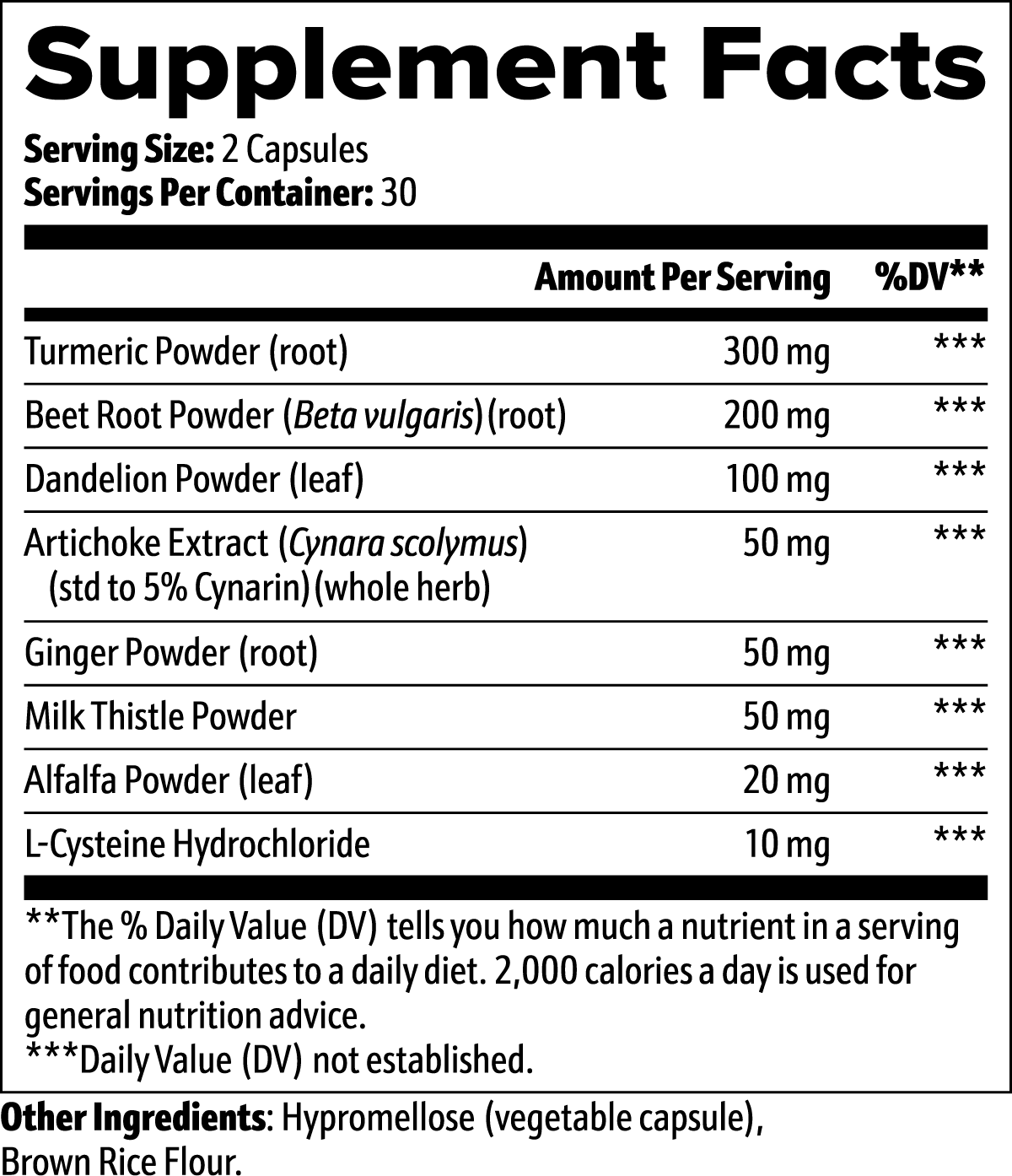 Liver Support and Detox 60 Capsules with Turmeric, Beet Root, Artichoke and Milk Thistle