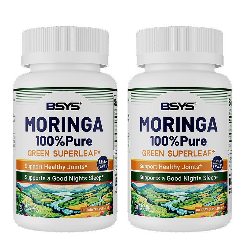 Moringa Capsules Antioxidant & Anti-Inflammatory Support Blood Sugar Health Aid Cholesterol Balance Formula Heart Wellness Support Immune Boost & Natural Defense Daily Superfood Supplement Two bottles