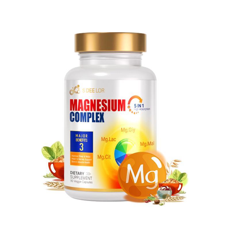 Magnesium Glycinate Malate Vitamin D3 Vegan Formula Supports Bone Health Highly Absorbable Chelated Product 1pc