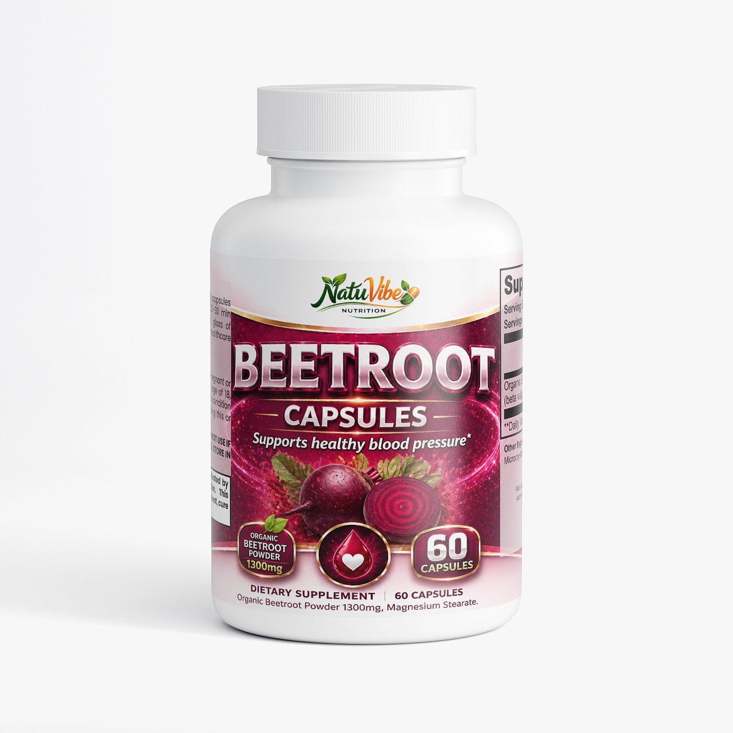 Organic Beetroot Capsules – Beet Root Supplement 60 Caps