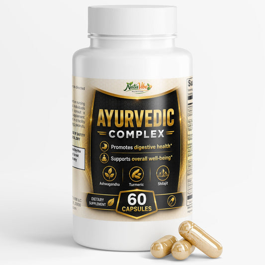 Ayurvedic Complex™ – Ashwagandha, Turmeric & Shilajit | Digestive Health & Overall Well-Being Support | 60 Caps