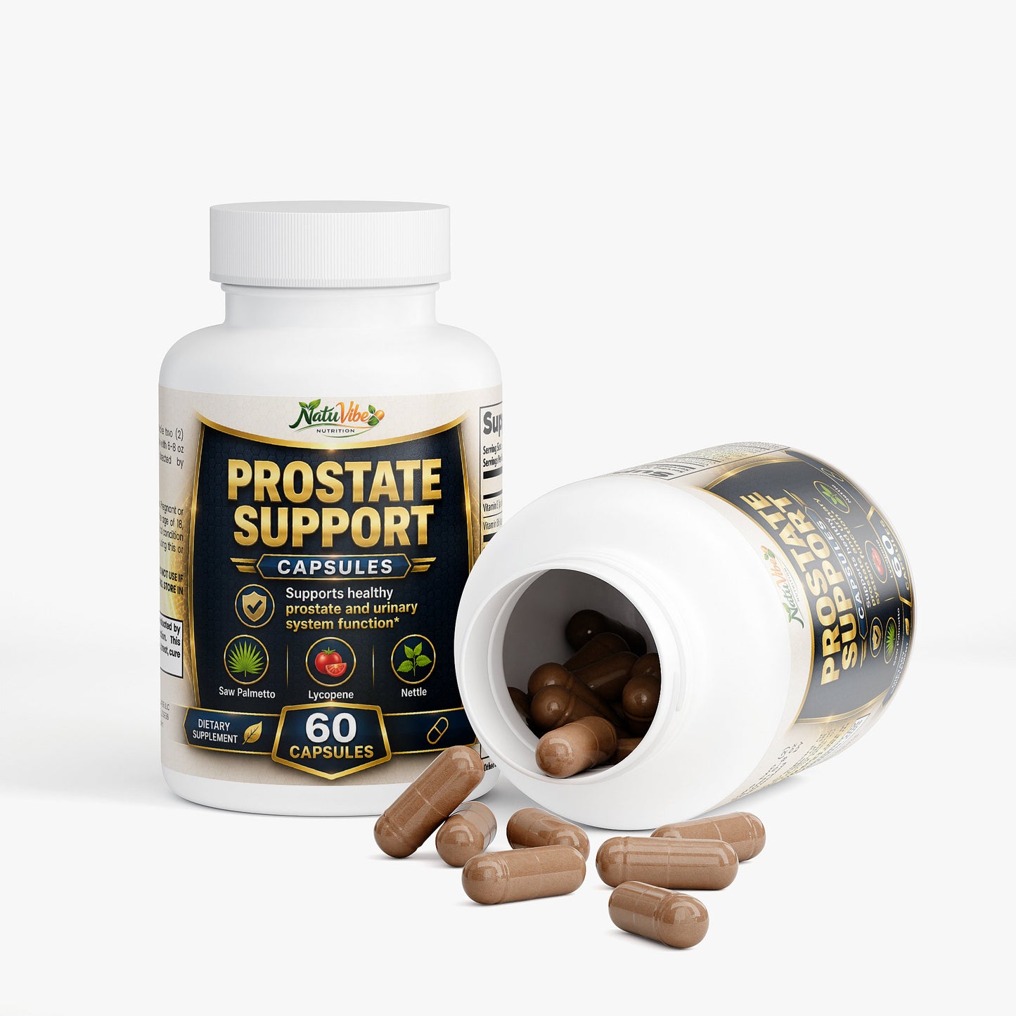 NATUVIBE LLC Prostate Support capsules with saw palmetto for healthy prostate and urinary system support