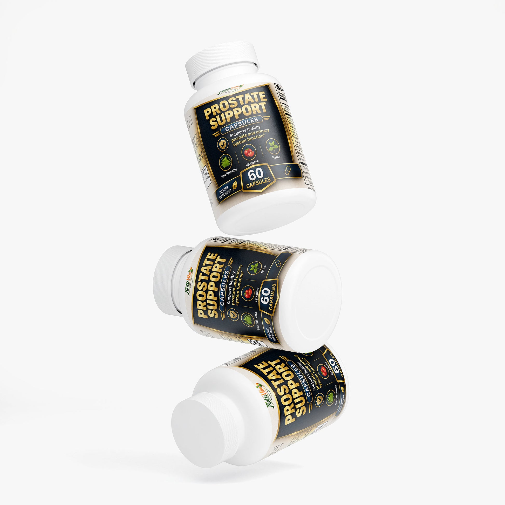 NATUVIBE LLC Prostate Support capsules bottle with saw palmetto for sexual and reproductive wellness