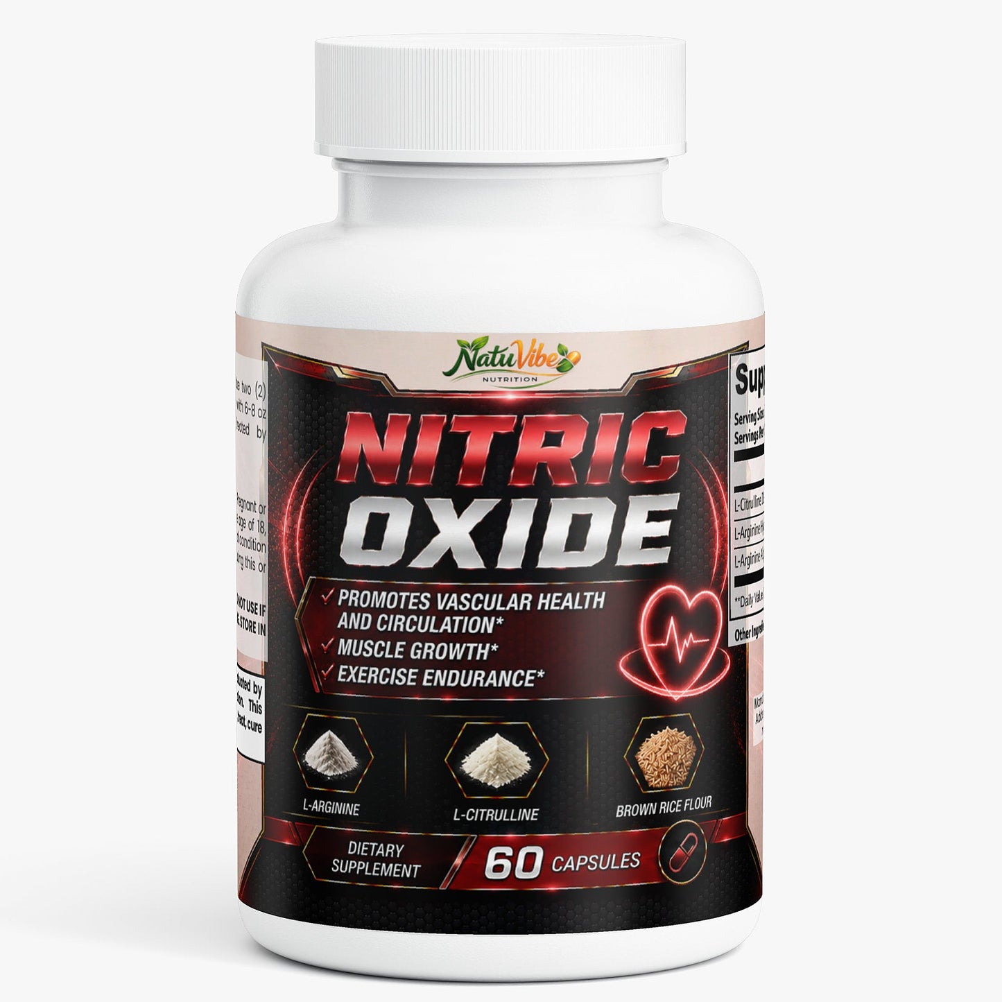 Nitric Oxide Booster with L-Citrulline & L-Arginine – Blood Flow, Pump & Performance Support | 60 Caps