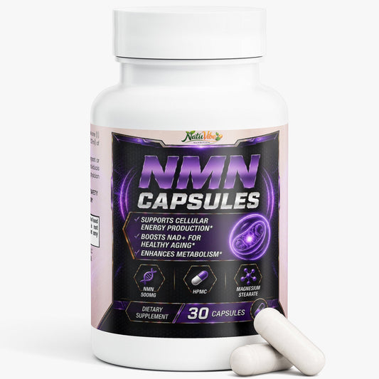NMN Capsules 500mg – Boost NAD+, Cellular Energy & Healthy Aging | Nicotinamide Mononucleotide Supplement | 30 Caps