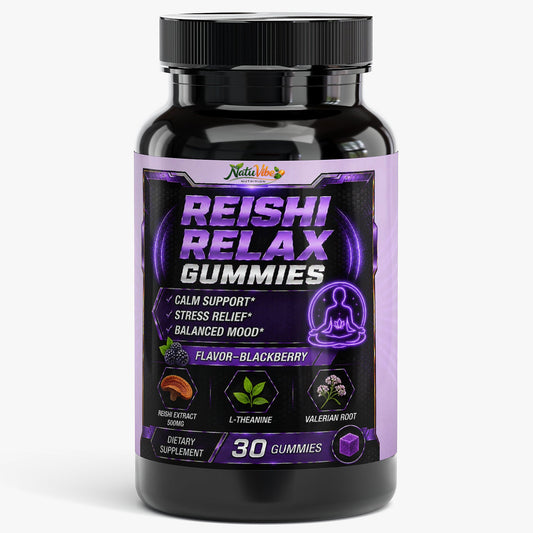 Reishi Relax Gummies 30 days supply - Calm support, Stress relief, Balanced mood