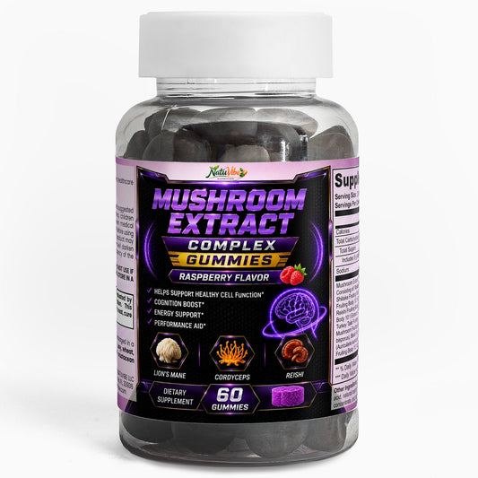 Mushroom Extract Complex 30 Days Supply Cognition boost Energy support Performance aid