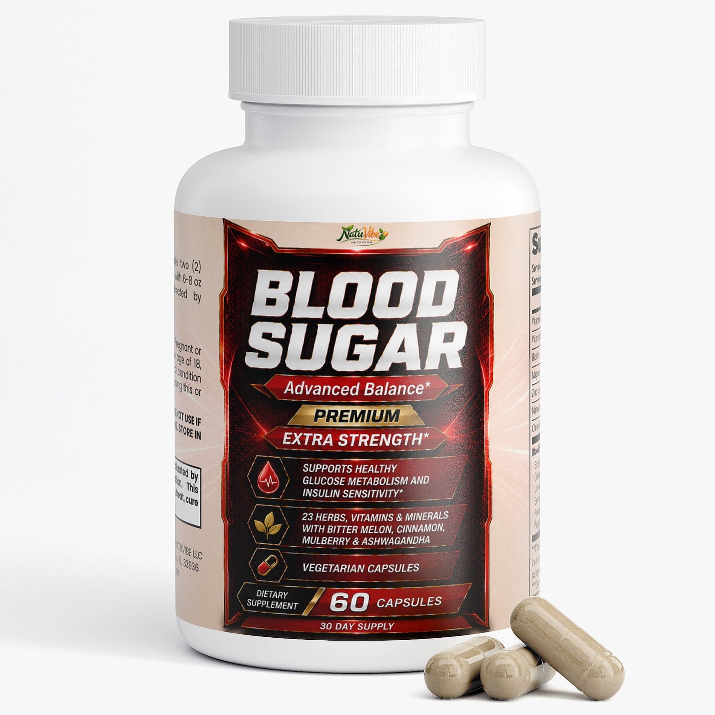 Blood Sugar Advanced Balance – Premium Extra Strength Glucose Support | Bitter Melon, Cinnamon & Ashwagandha | 60 Caps