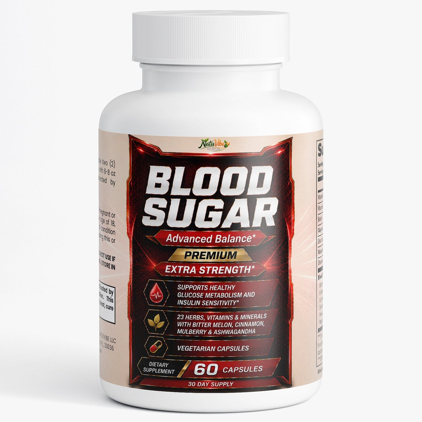 Blood Sugar Advanced Balance – Premium Extra Strength Glucose Support | Bitter Melon, Cinnamon & Ashwagandha | 60 Caps