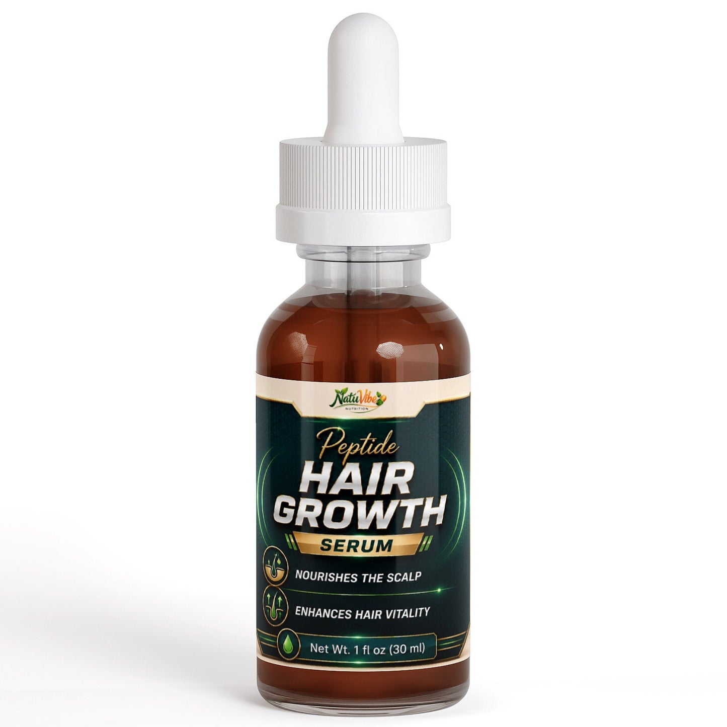 Peptide Hair Growth Serum – 2 Pack | 5 Bioactive Peptides, Saw Palmetto & Rosemary | Supports Thicker, Fuller Hair | 2 x 1 fl oz
