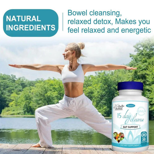 15-Day Bowel Cleanse & Detox Capsules, Supports Intestines & Colon, Cleanses & Detoxifies, Relieves Bloating, Constipation