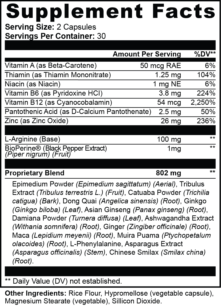 Midnight Desire – Female Libido & Desire Supplement | Passion, Sensual Energy & Arousal Support | Maca, Damiana & L-Arginine | 60 Caps
