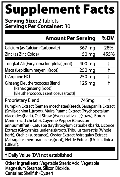 Men's Vitality - Male Enhancing Support Supplement, INTENSATION , ENLARGEMENT - INCHES + SIZE