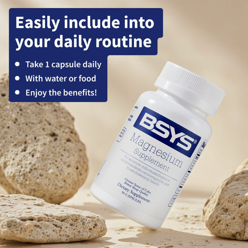 Magnesium Supplements Sleep & Anxiety Relief Aid Muscle Relaxation Support Heart Health & Blood Sugar Balance Formula Cognitive Function Enhancement Nighttime Wellness Supplement