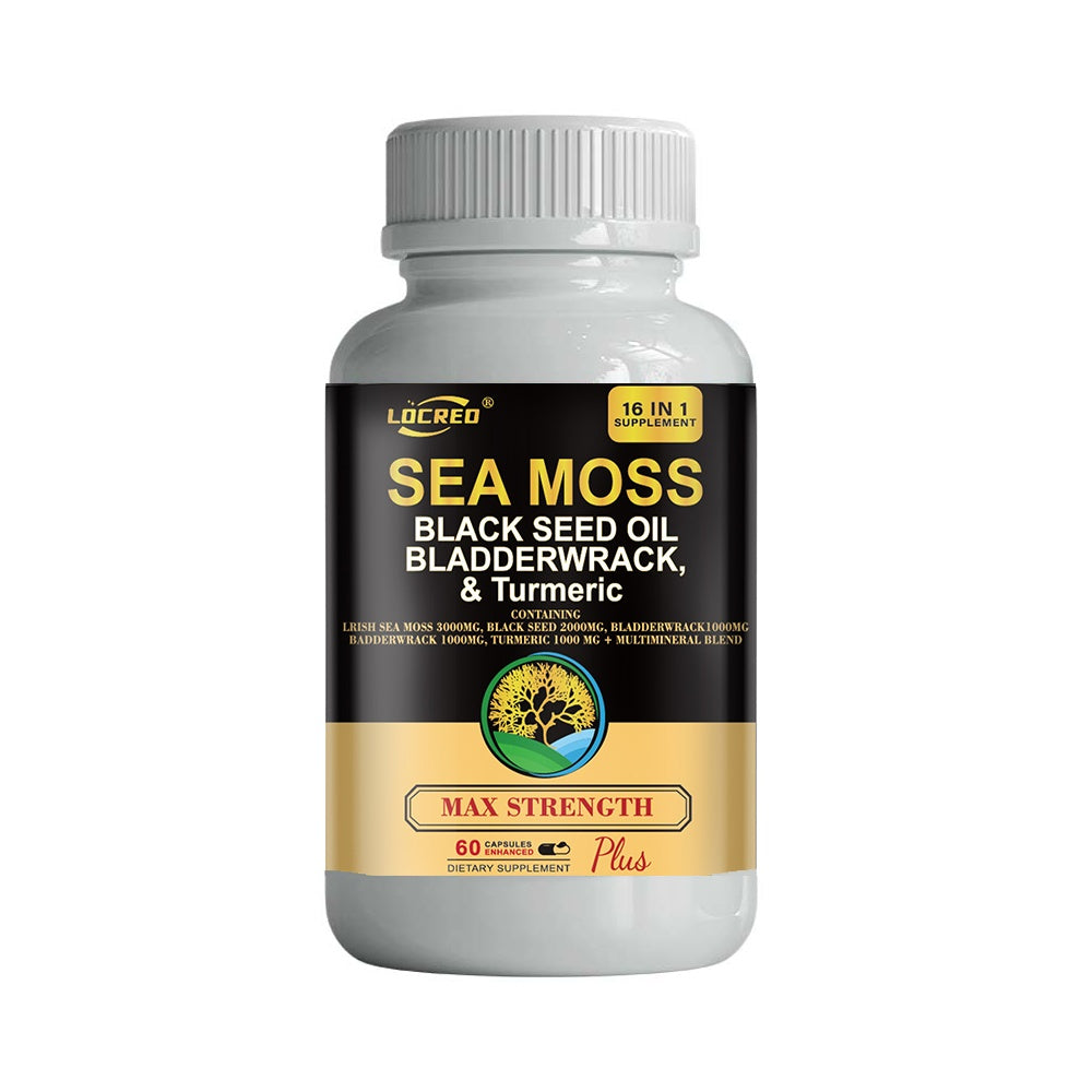 Black Seed Oil Bladder Wrack Turmeric 16-in-1 Supplements Joint Support Sea Moss Capsule 60Capsules