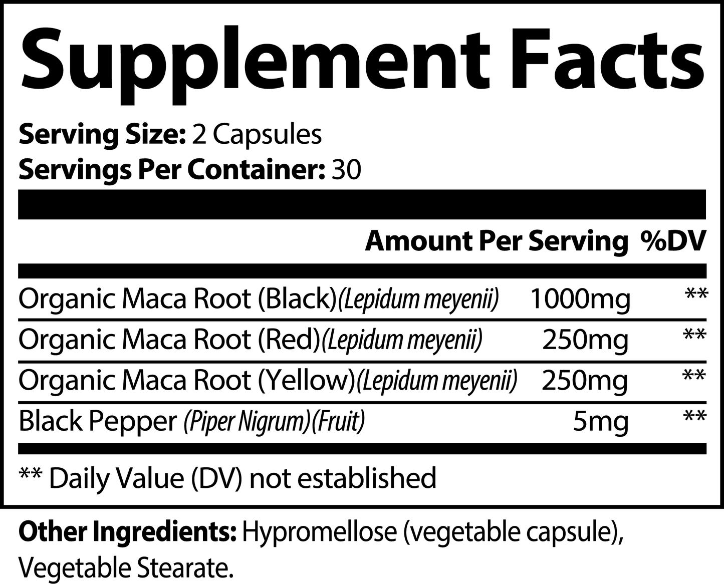Maca Plus™ – Organic Maca Root Red, Black & Yellow | Natural Libido, Stamina & Energy Support | 60 Caps