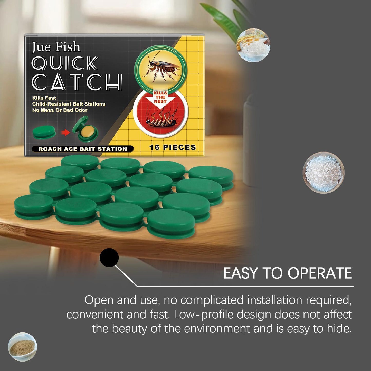 Quick Catch Cockroach Bait Station Household Ships from the USA