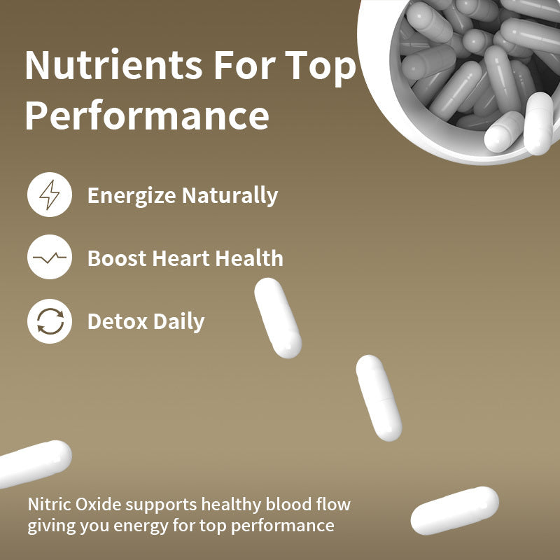 Nitric Oxide Support Promotes Healthy Blood Flow Vascular Relaxation Muscle Oxygen & Nutrient Delivery Fatigue Resistance WorkoutPerformance AthleteEssential VascularHealth