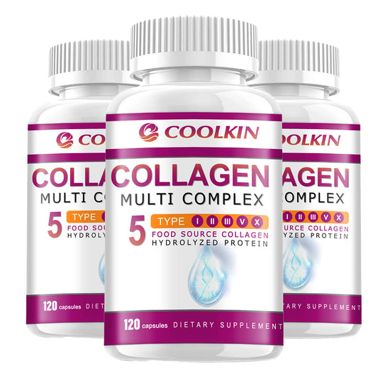 Collagen Complex - with Types I, II, III, V, X - for Healthy Hair, Bones, Cartilage, Skin & Nails - 120 Capsules Three - Best choice United States