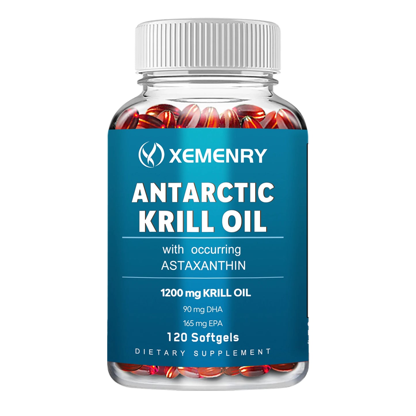 Antarctic Krill Oil - with EPA, DHA, Astaxanthin Phospholipids, Supports Heart, Brain, Joint Eye Health - 120 Capsules 120 Capsules United States