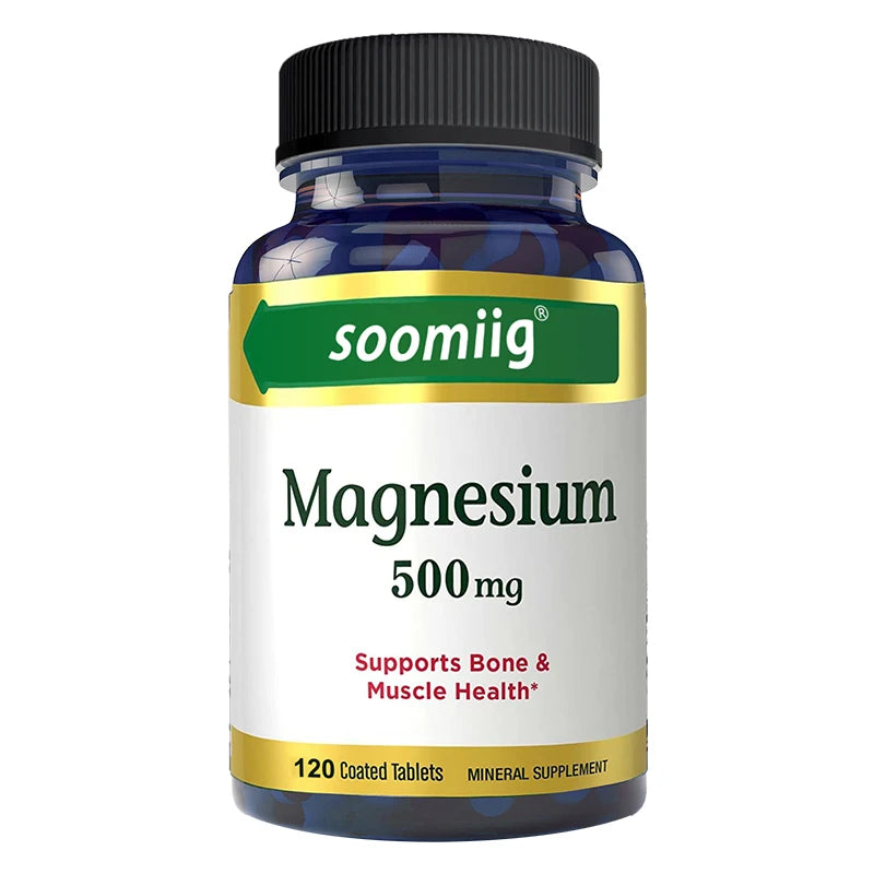 Magnesium Supplement 500 mg, Supports Bone and Muscle Health, Highly Absorbable, Relieves Stress, Improves Sleep Quality 120count