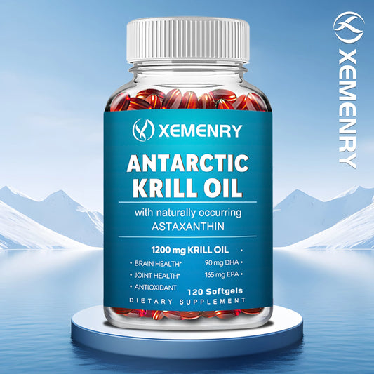 Antarctic Krill Oil - with EPA, DHA, Astaxanthin Phospholipids, Supports Heart, Brain, Joint Eye Health - 120 Capsules