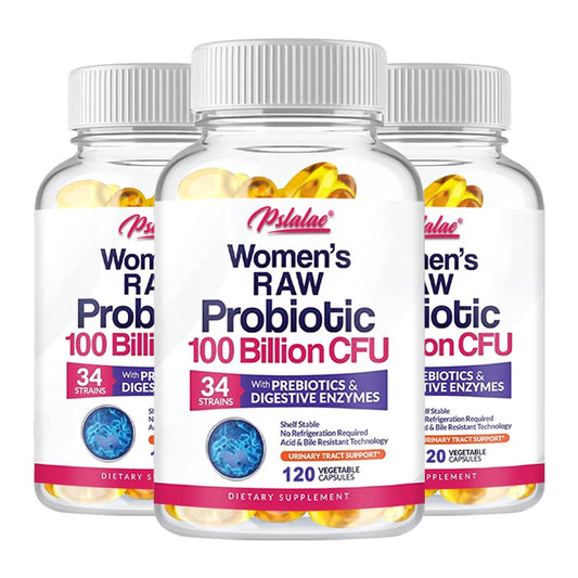 Raw Probiotics for Women - 100 Billion CFU, with Prebiotics,Digestive Enzymes - Promotes Digestion and Gut Health - 120 Capsules Three-Best choice United States