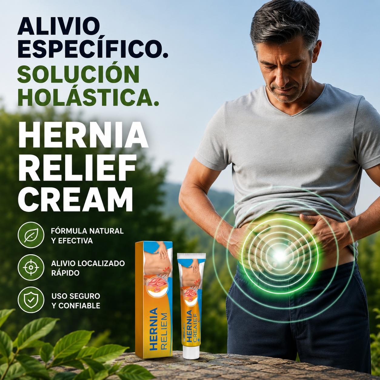 Hernia Relief Cream Mint, Ginger & Herbal Extracts / Natural Pain & Inflammation