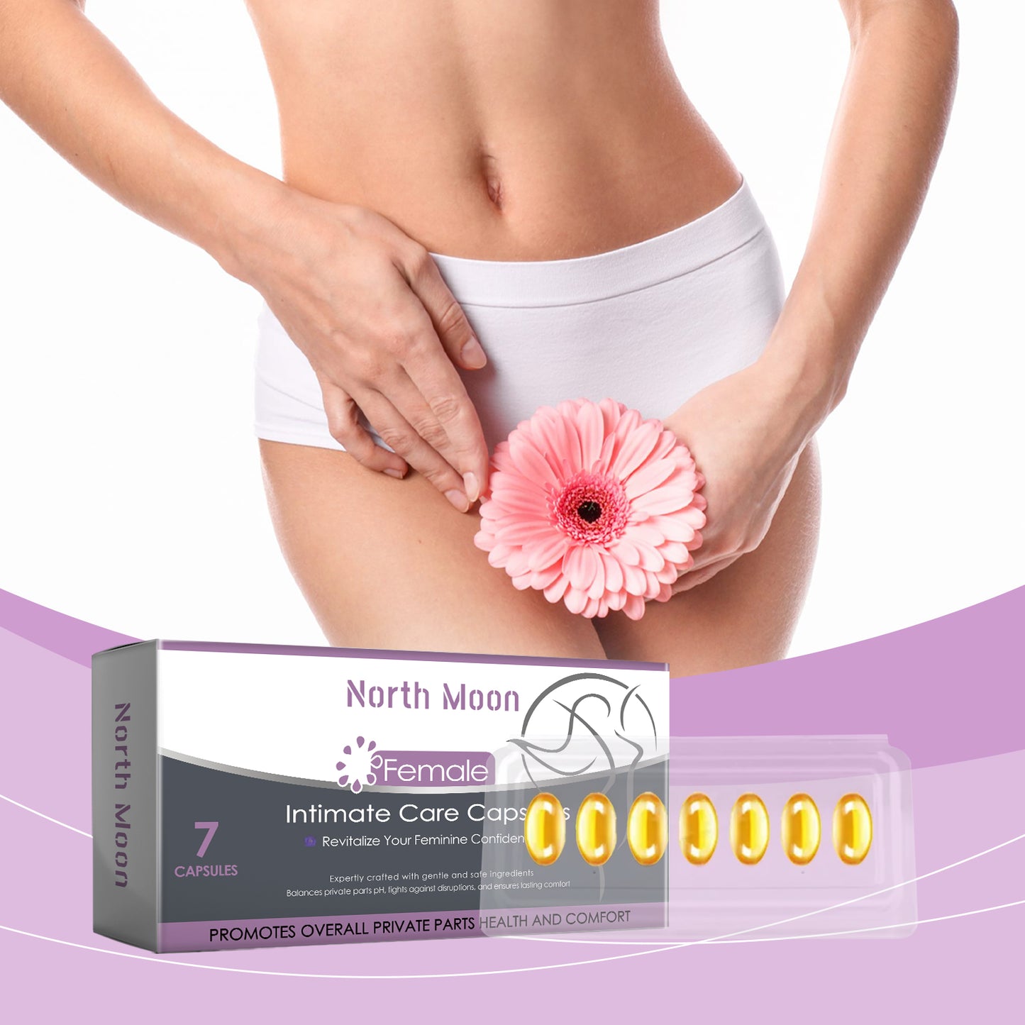 North Moon Women's Body Care Capsules Gentle Body Care Moisturizing Daily Refreshing Comfort Capsules