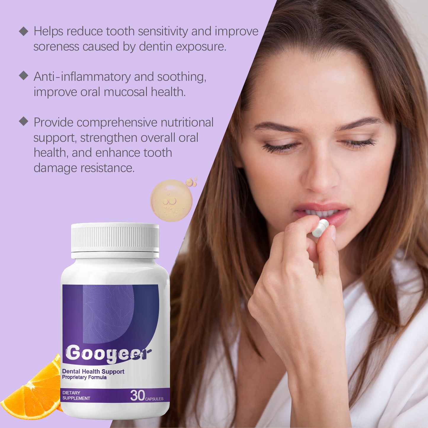 Dental Health Support – Natural Oral Care Supplement for Bad Breath, Tooth Sensitivity & Gum Health | 30 Capsules