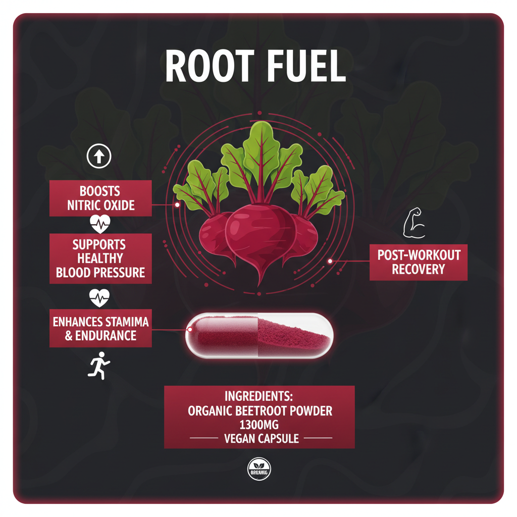 📊 NatuVibe Beetroot Capsules Benefits Infographic – Nitric Oxide, Blood Pressure, Stamina & Recovery