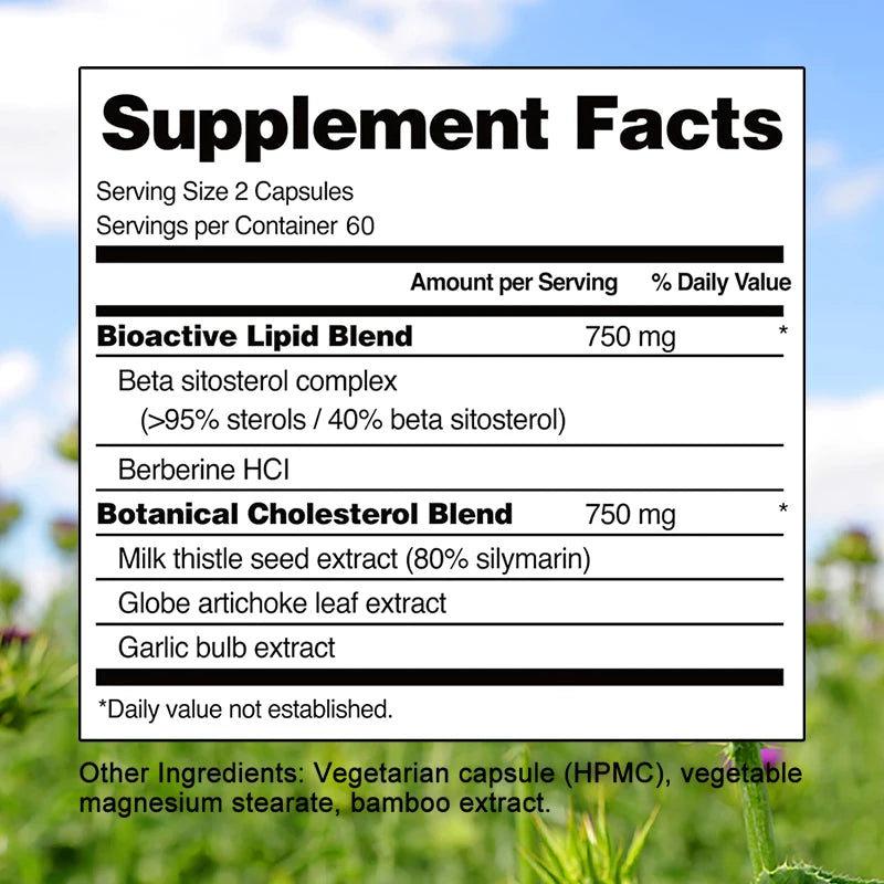 Berberine, Artichoke Extract, Supports Healthy Cholesterol Levels, Heart Health, and Lipid Metabolism - Cholesterol Support