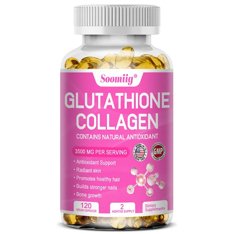 Collagen with Glutathione, Advanced Hydrolyzed Formula for Optimal Absorption, Skin, Hair, Nails & Joints, Natural Antioxidant 120count United States