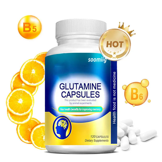 Glutamine Supplement - Rich Vitamin Complex to Support Memory, Concentration, Nervous System and Brain Health, 120 Tablets