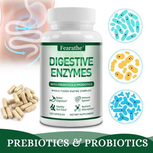Digestive Enzyme Supplements - with Probiotics and Prebiotics To Aid Digestion, Immunity, Nutrient Absorption, Healthy Gut Flora