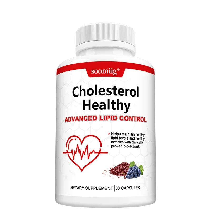 Cholesterol Supplements, Red Yeast Rice & Grape Seed Extract, Supports Heart Health, Cholesterol Balance, Skin & Eye Wellness