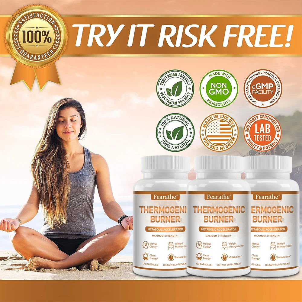 Thermogenic Fat Burner - Metabolic Booster, Helps with Mental Clarity, Clean Energy, Weight Management and Metabolism