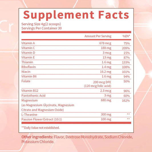 120G magnesium powder mixed with multiple vitamins as an auxiliary and emotional support supplement to relieve stress help sleep