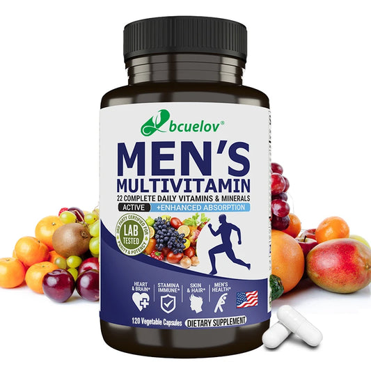 Bcuelov Daily Complete Vitamins & Minerals - Men's Health, Skin & Hair, Stamina Immune System 120count United States