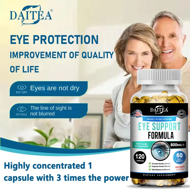 Eye Vitamins with Lutein and Bilberry Extract Capsules - Lutein Blend for Eye Fatigue, Dry Eyes and Vision Health
