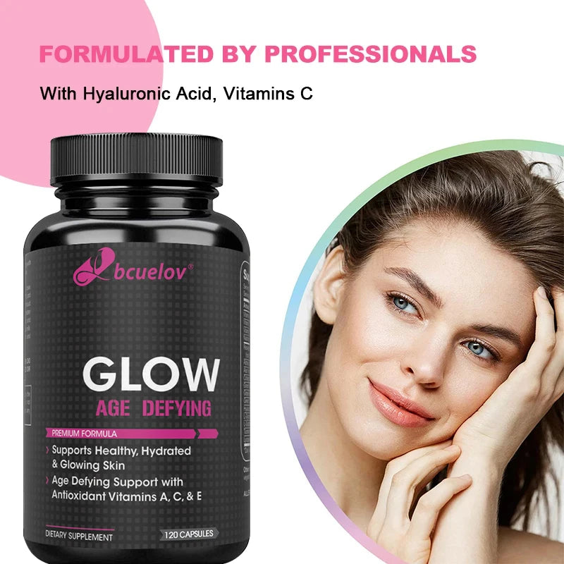High Dose Collagen - with Hyaluronic Acid and Vitamin C, Antioxidant, Hair Growth, Skin Hydration, 120 Capsules