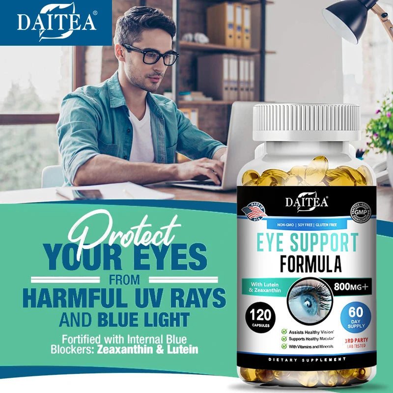Eye Vitamins with Lutein and Bilberry Extract Capsules - Lutein Blend for Eye Fatigue, Dry Eyes and Vision Health