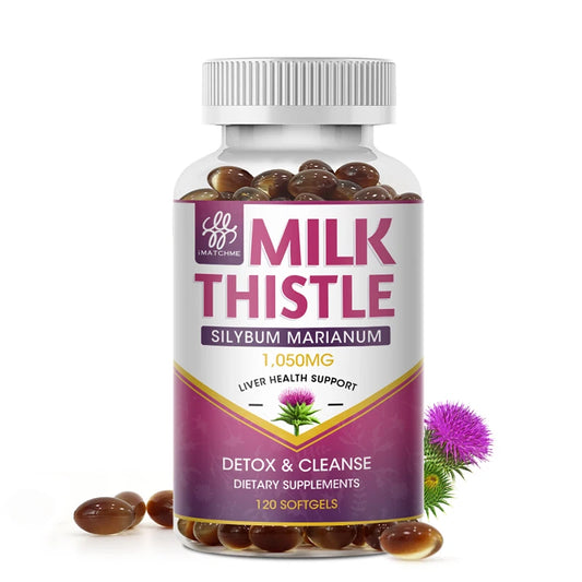 Liver Health Support Supplement Milk Thistle Dandelion Root Extract Antioxidant Detox Improve Function Vitamins & Minerals
