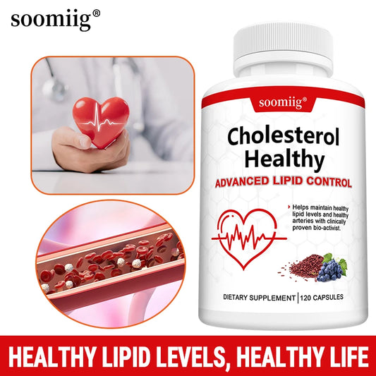 Cholesterol Supplements, Red Yeast Rice & Grape Seed Extract, Supports Heart Health, Cholesterol Balance, Skin & Eye Wellness