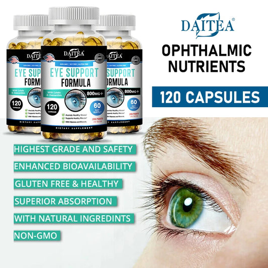 Eye Vitamins with Lutein and Bilberry Extract Capsules - Lutein Blend for Eye Fatigue, Dry Eyes and Vision Health